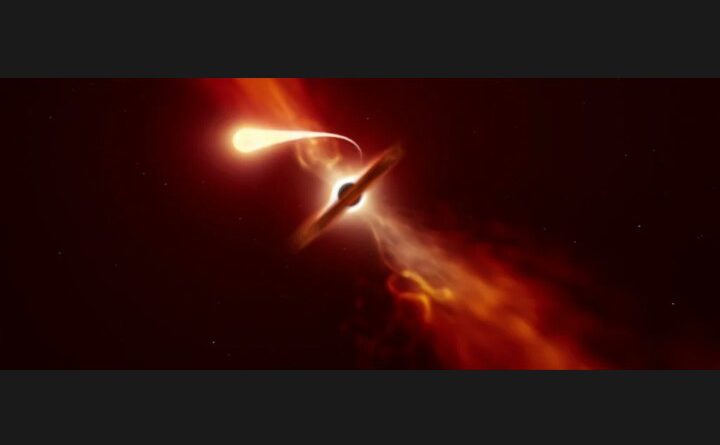 آخرین فریاد نوری از ستاره‌ای که توسط یک سیاهچاله بلعیده شده است